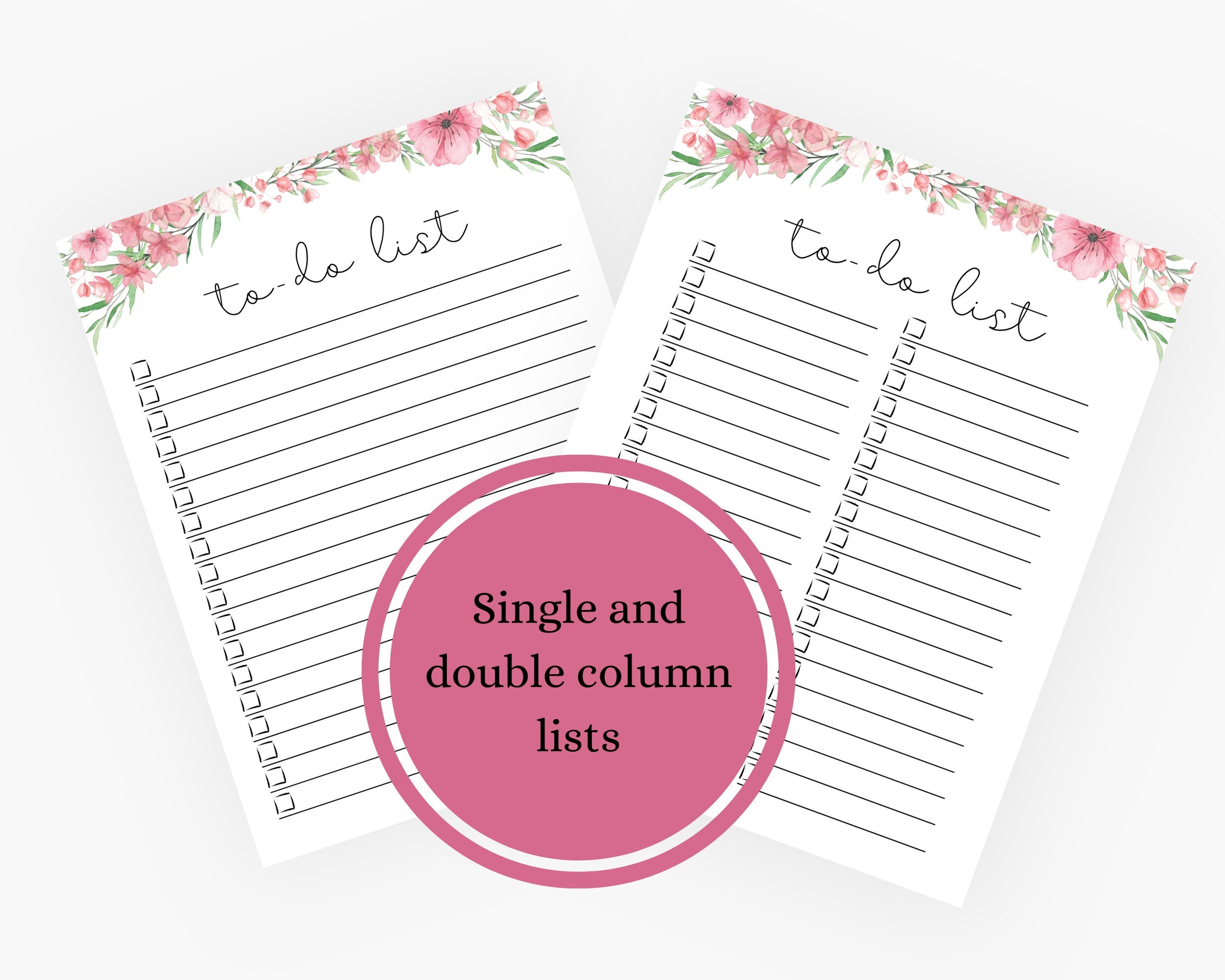 To Do List Printable Notes PDF Flower List Print To do List Printout Cute Flower Printable Plan Your Day Printable Task Tracker Etsy