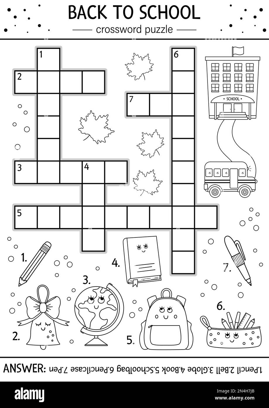 Back To School Crossword Printable