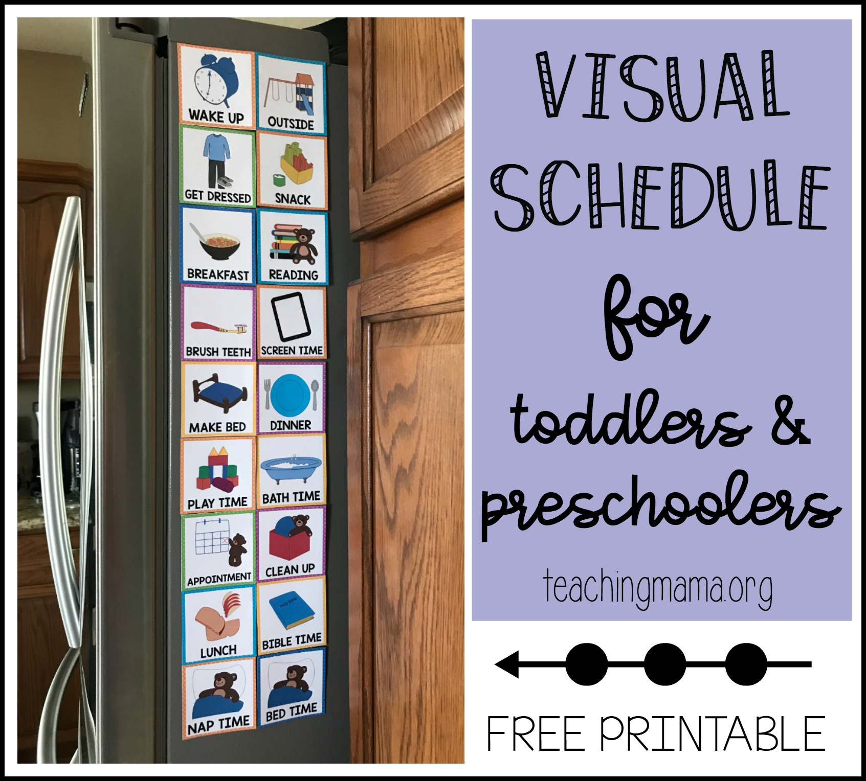 Visual Schedule Cards For Preschool Teaching Mama