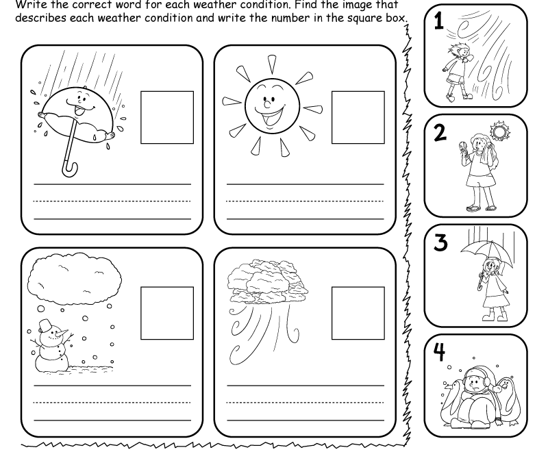 Weather Worksheet For Kids Worksheets Worksheets