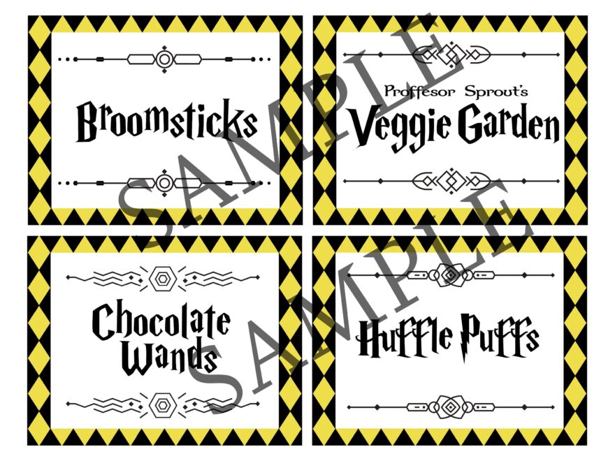 Wizard Party Food Labels DIGITAL DOWNLOAD Printable Magic School Food Labels Birthday Decor Hufflepuff Etsy