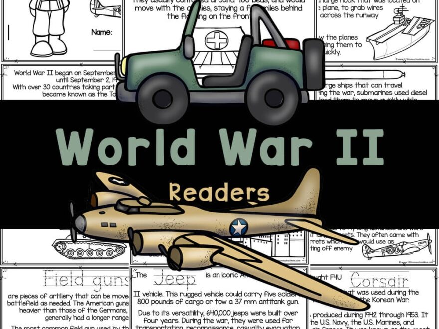 World War 2 For Kids Reader To Color And Learn